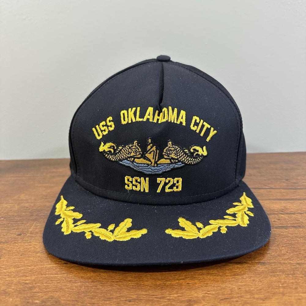 VINTAGE USS Oklahoma City SSN-723 Hat Snapback Cap Submarine Navy Scrambled Eggs